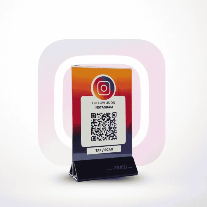 Instagram QR Code NFC Stand in India | Instagram Scanner Stand | QR Code Stand for Shop | Trazi store